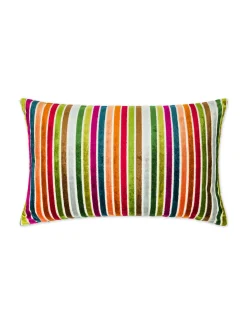 Cuscino 35x55 cm in velluto jacquard a righe