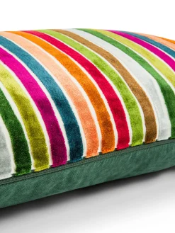 Cuscino 35x55 cm in velluto jacquard a righe