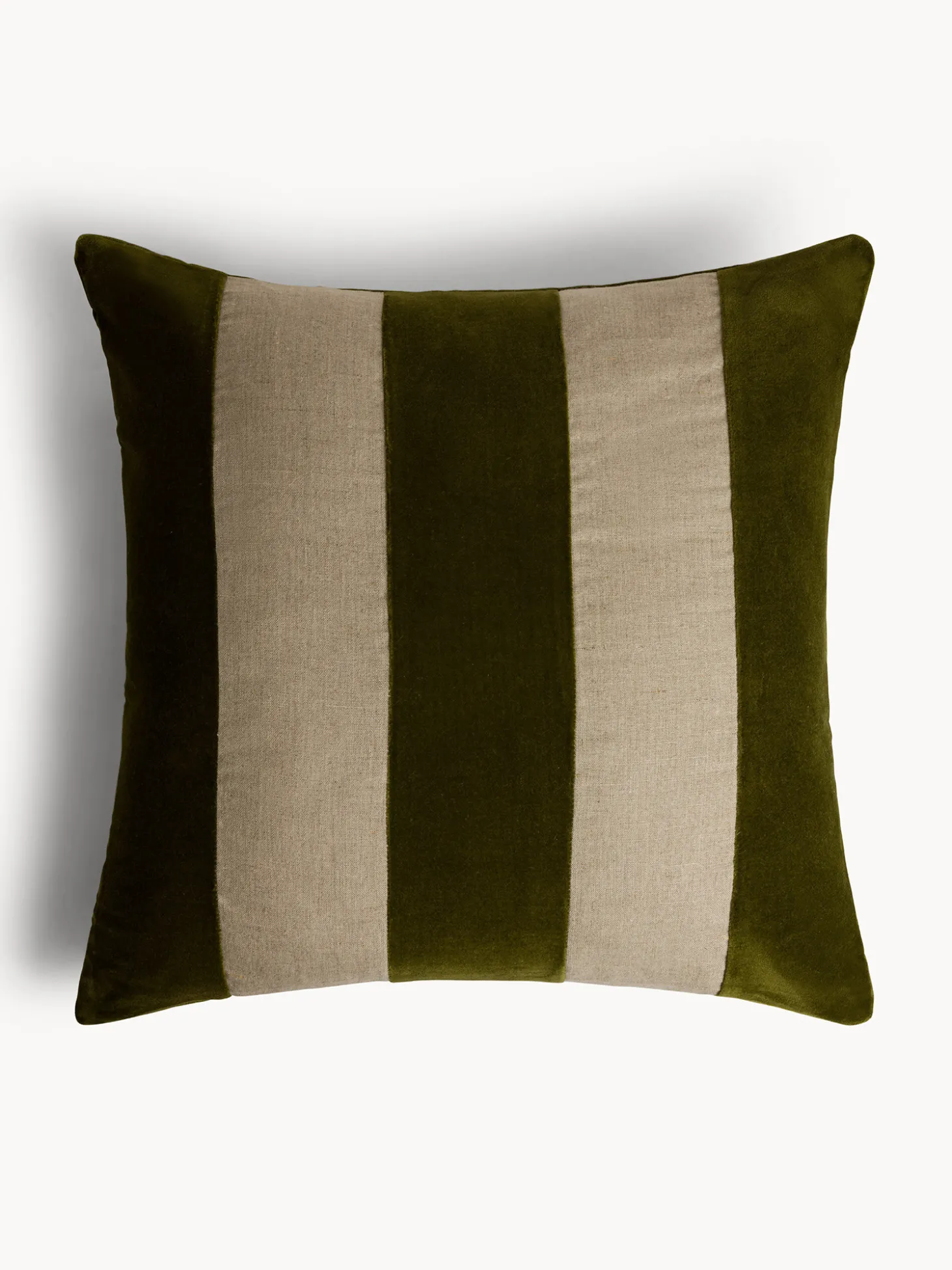 Cuscino 50x50 cm in velluto righe a contrasto
