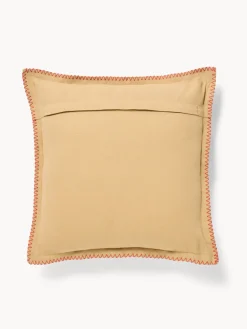Cuscino 45x45 in cotone con ricamo a catenella