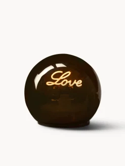 Decorazione in vetro con scritta love a led