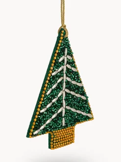 Decorazione per albero a forma di pino con perline