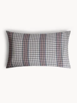 Federa in cotone lavato con lavorazione jacquard