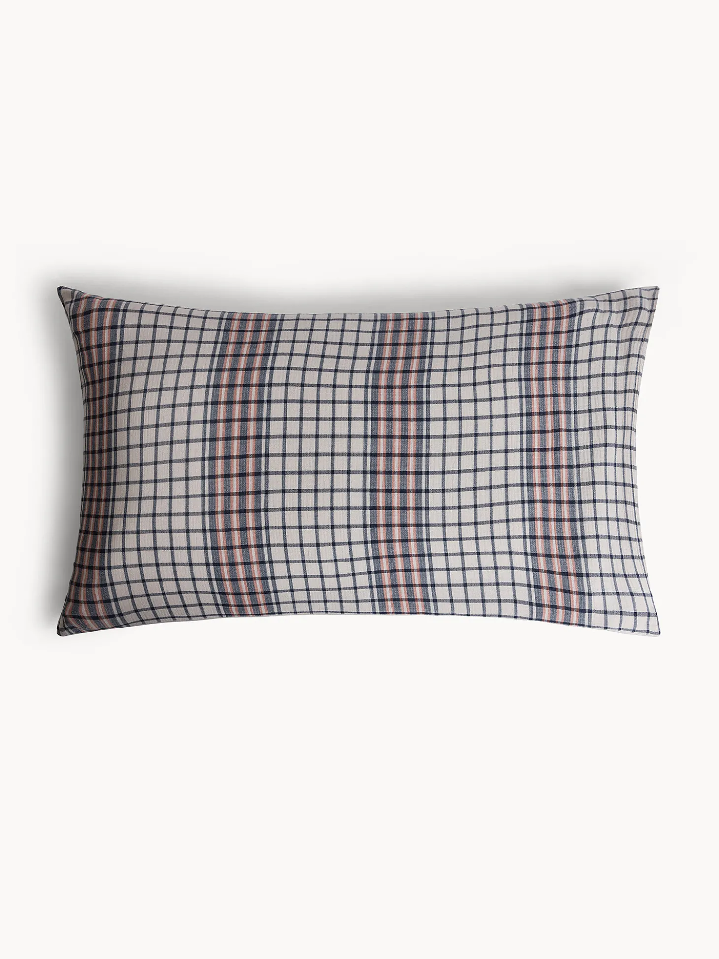 Federa in cotone lavato con lavorazione jacquard