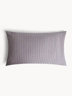 Federa in cotone lavato con lavorazione jacquard