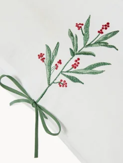 Federa in cotone percalle con ricamo