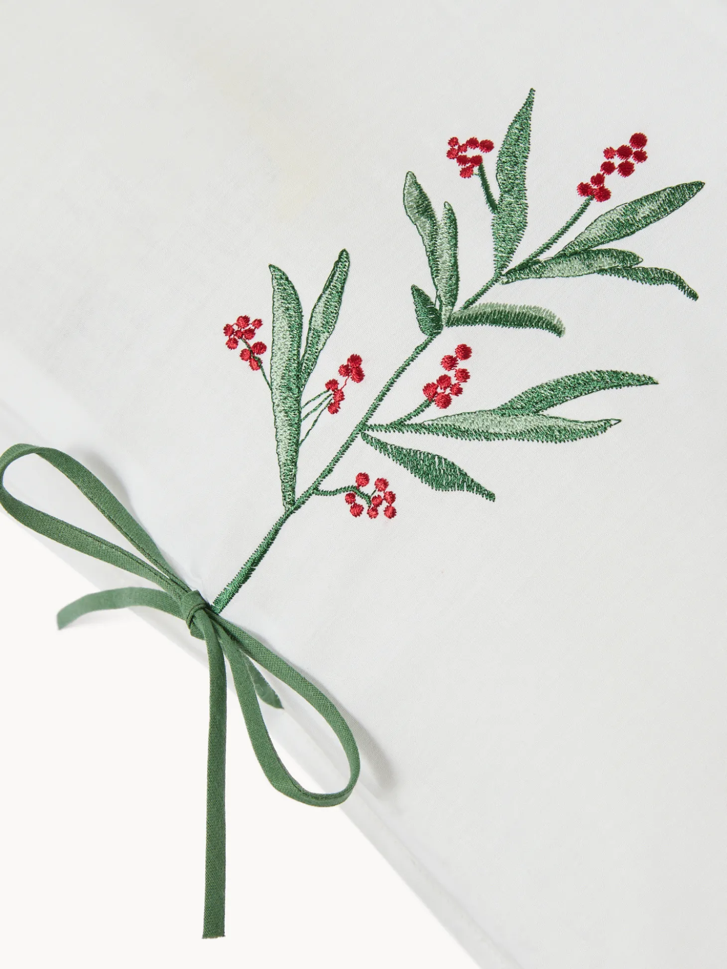 Federa in cotone percalle con ricamo