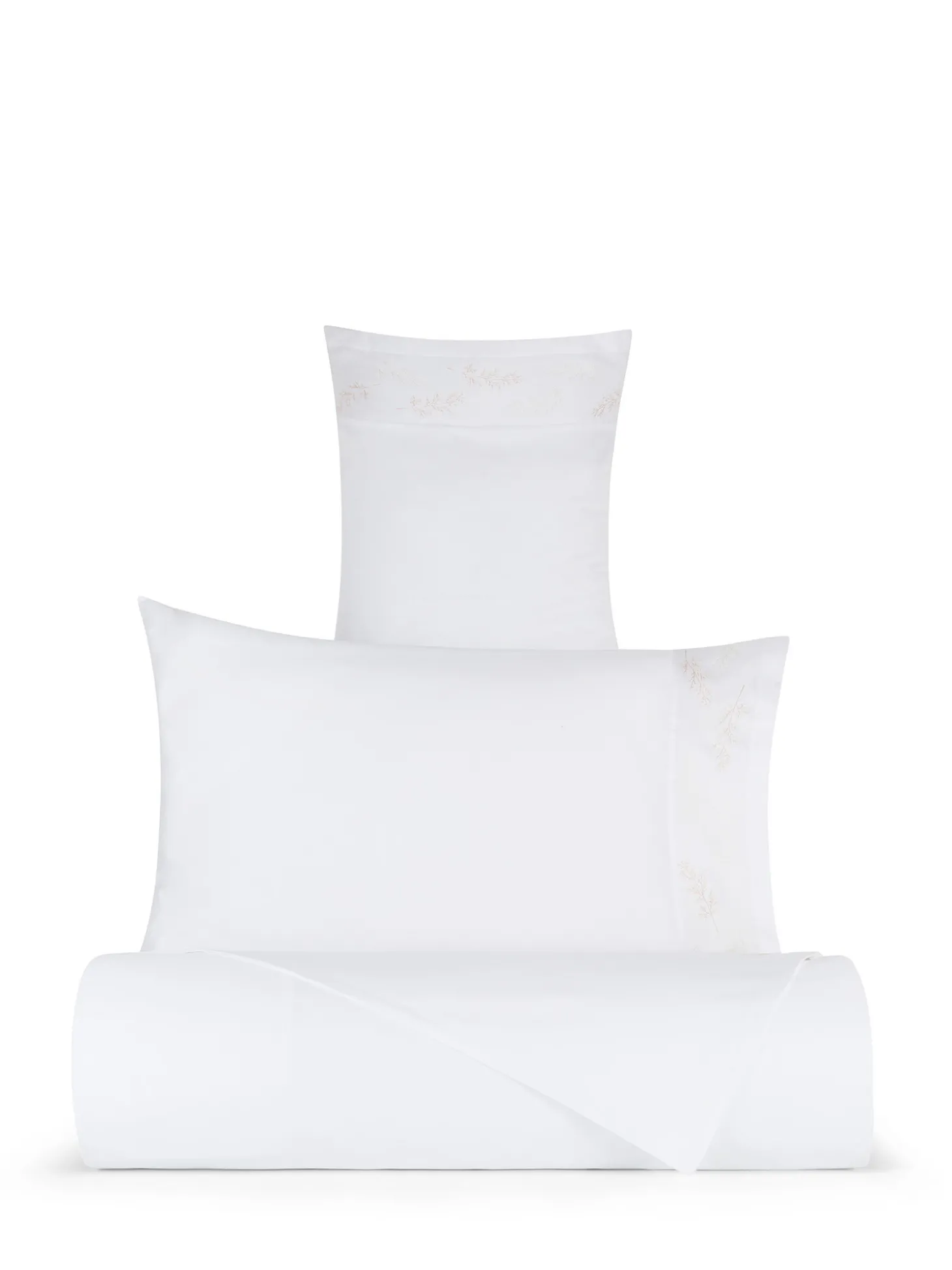 Federa ricamata in raso di cotone extra fine Portofino