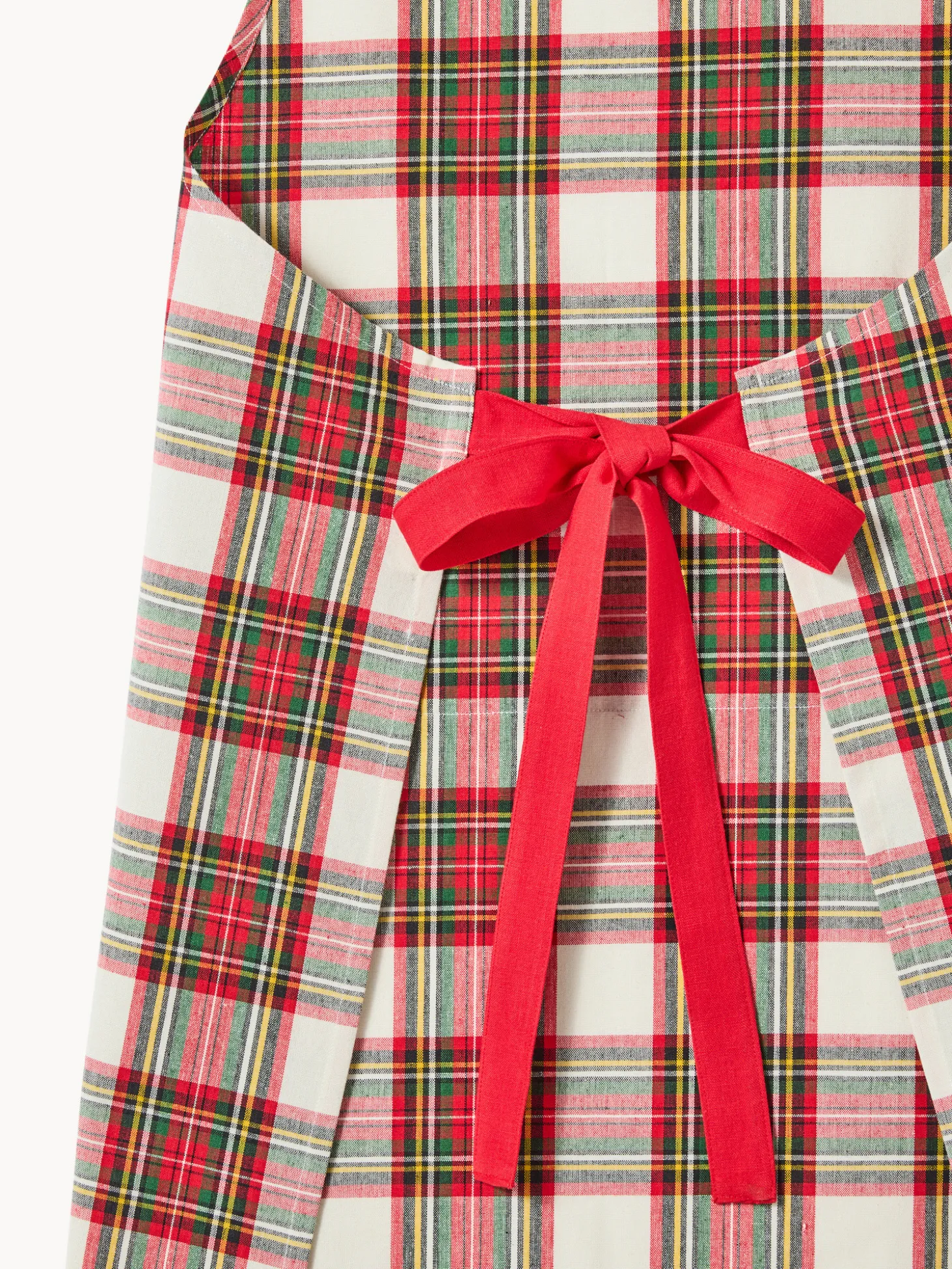 Grembiule a pettorina tartan in puro cotone tinto filo