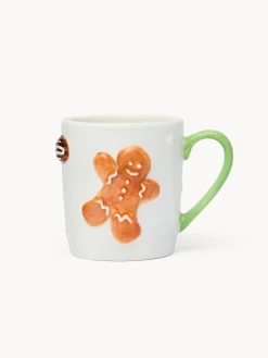 Mug in ceramica con gingerbread in rilievo