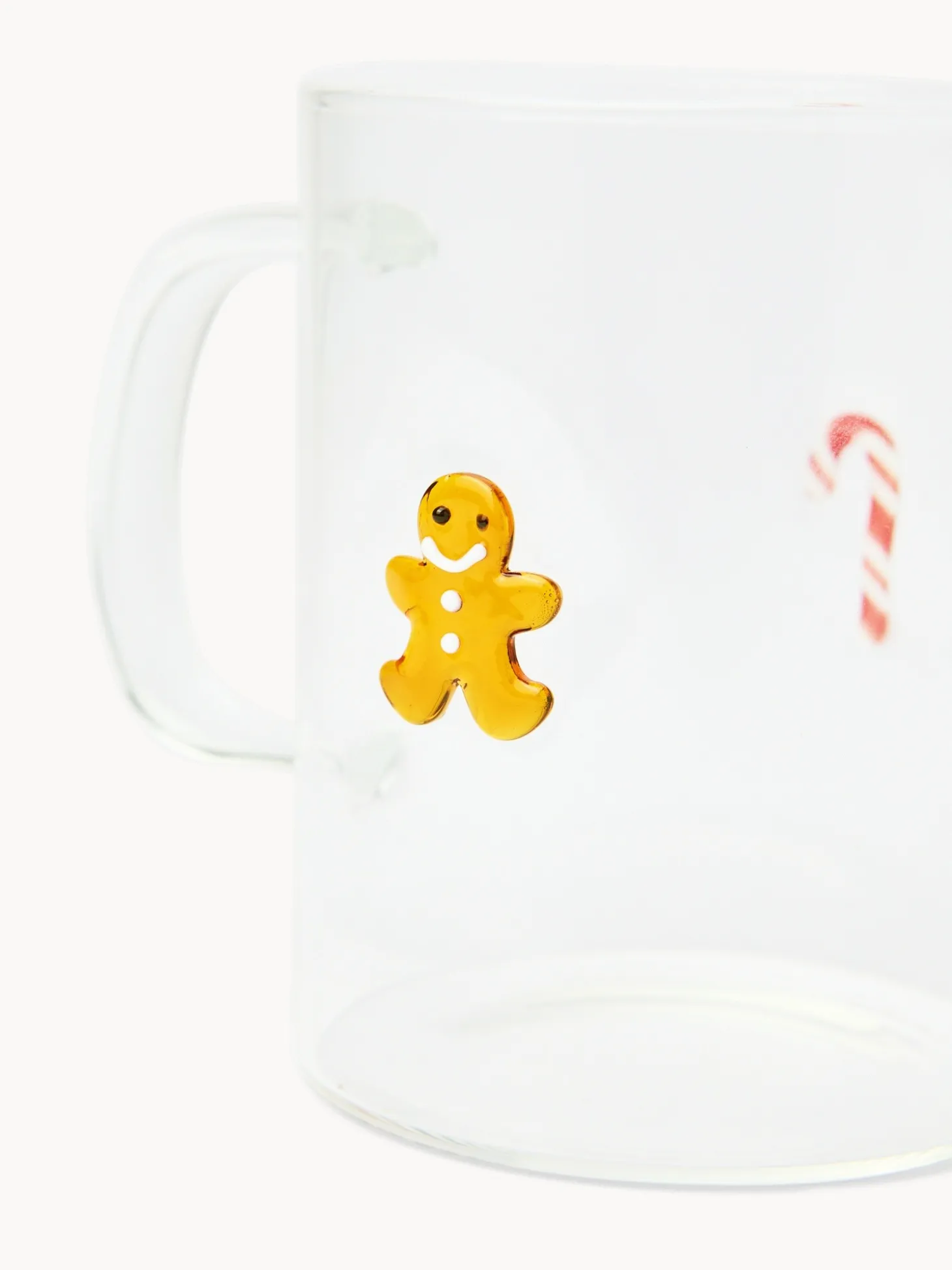 Mug in vetro borosilicato con applicazioni natalizie