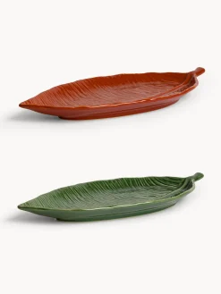 Piattino in stoneware a forma di foglia