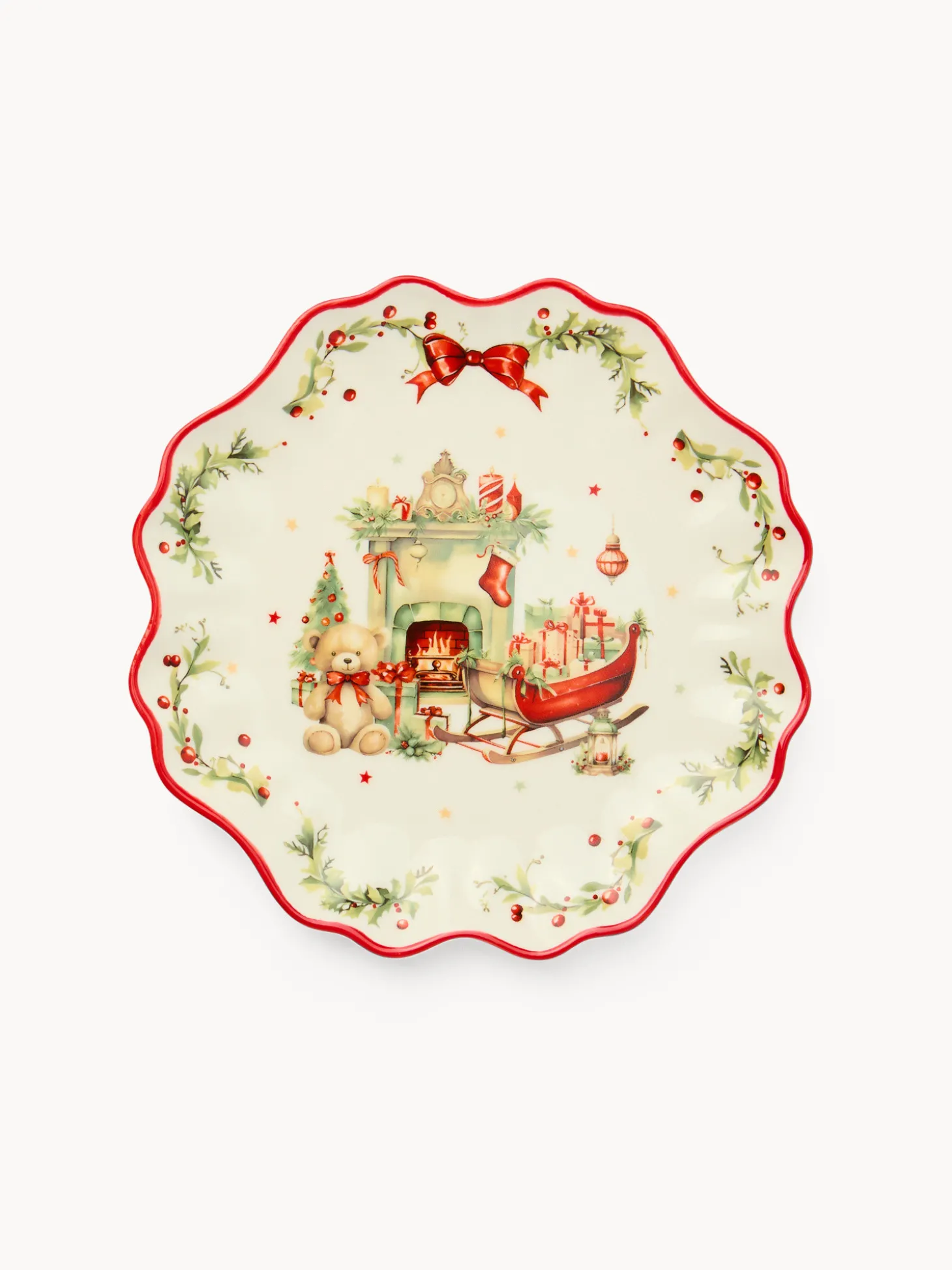 Piattino pane in porcellana Natale vintage