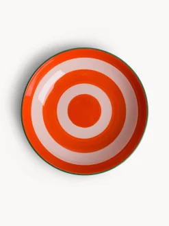 Piatto fondo in ceramica a righe circolari