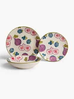 Piatto frutta in ceramica motivo fichi dipinto a mano