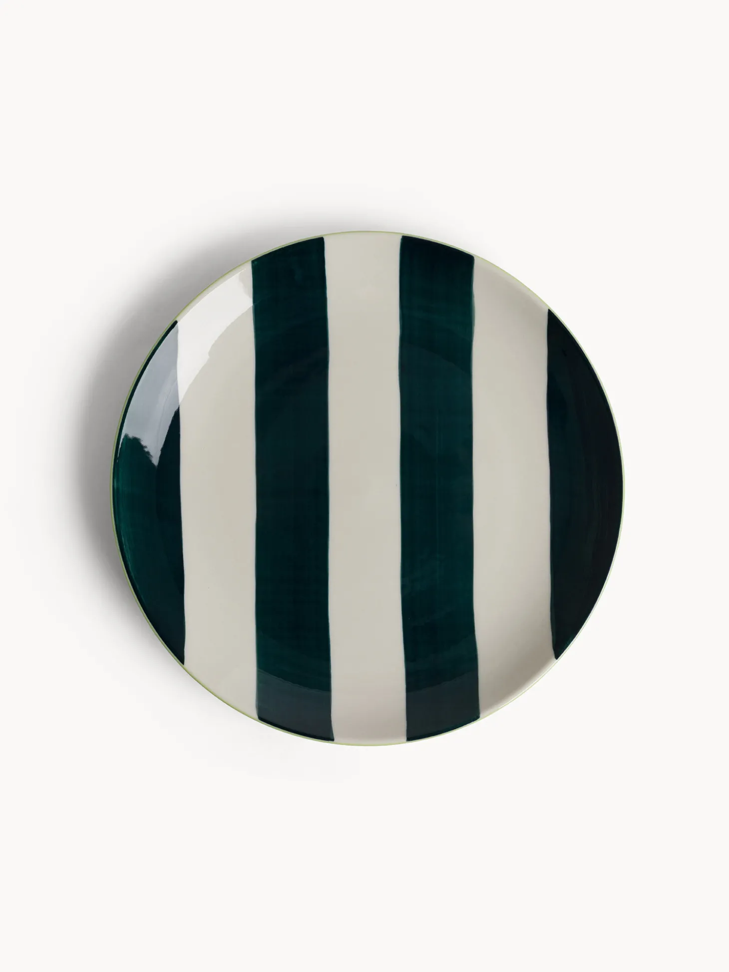 Piatto frutta in ceramica a righe