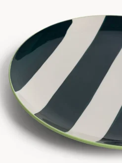 Piatto frutta in ceramica a righe