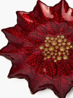 Piatto frutta in vetro a stella di Natale