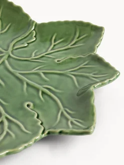 Piatto in stoneware a forma di foglia
