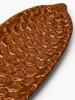 Piatto ovale in ceramica a pigna