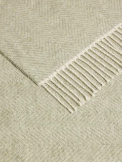 Plaid a spina di pesce made in Italy con filati riciclati