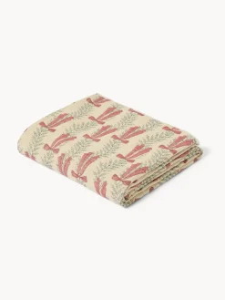 Plaid in garza di cotone motivo fiocchi