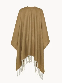 Poncho sfrangiato bicolore