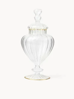 Porta dolci in vetro borosilicato profili oro