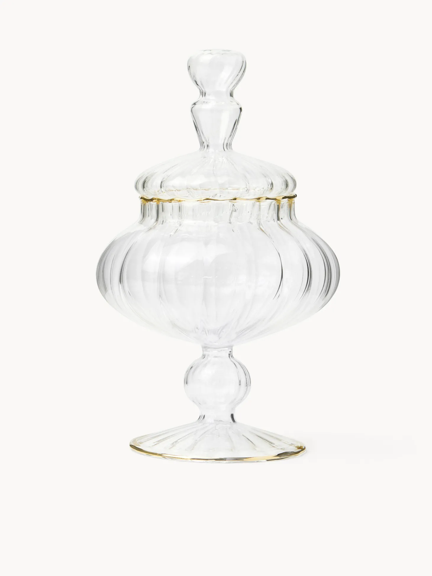 Porta dolci in vetro borosilicato profili oro
