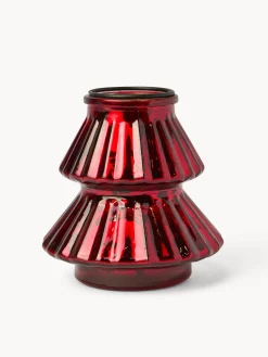 Porta t-light in vetro ad albero di Natale