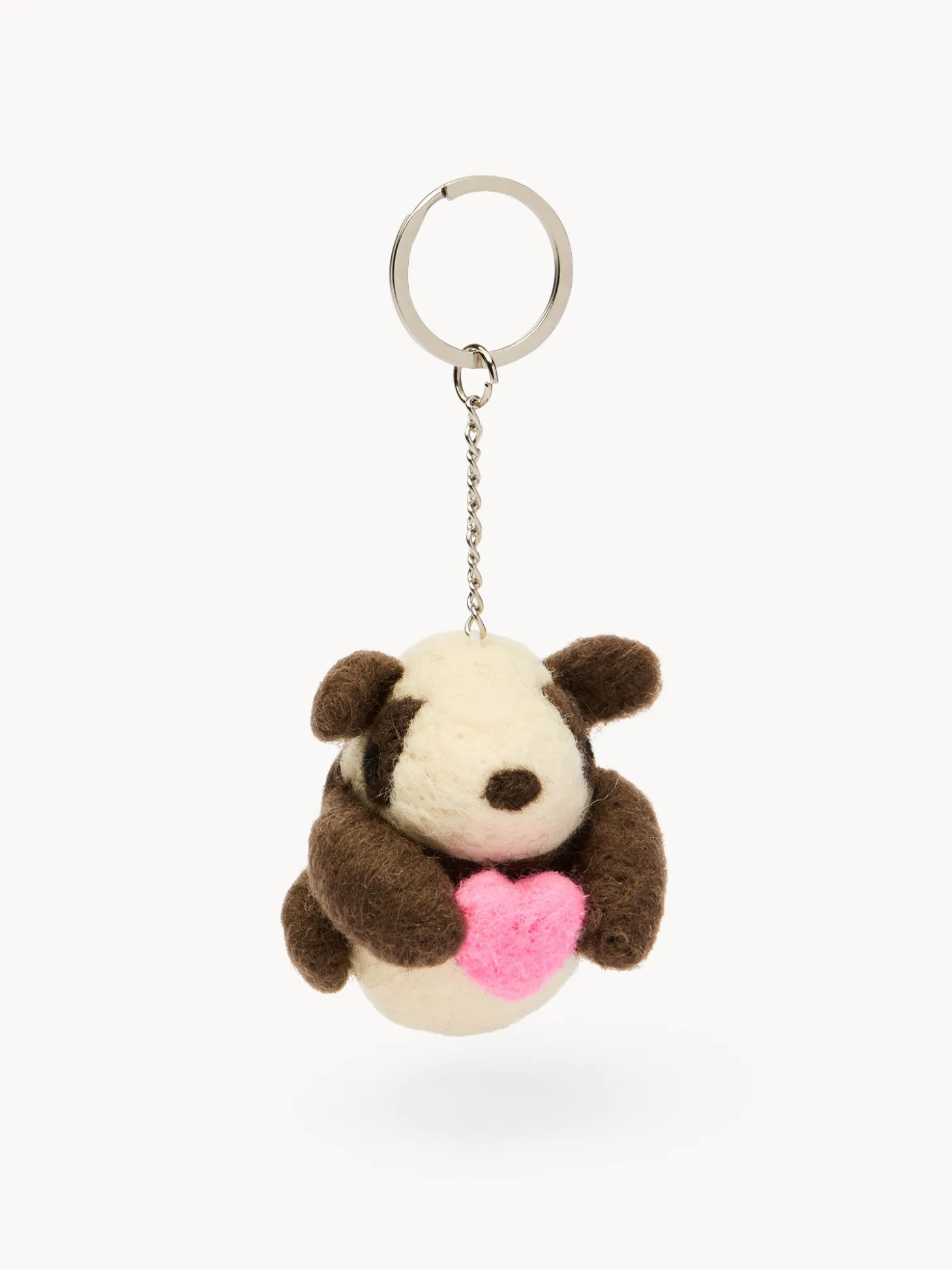 Portachiavi in feltro a panda