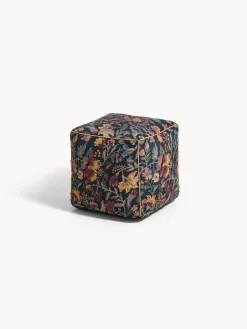 Pouf in velluto stampa floreale