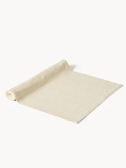 Runner in cotone e lurex motivo check
