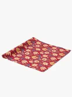 Runner in voile di cotone con stampa block print