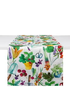Runner panama di cotone stampa vegetale