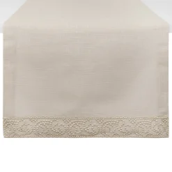 Runner puro cotone bordo in tulle e lurex