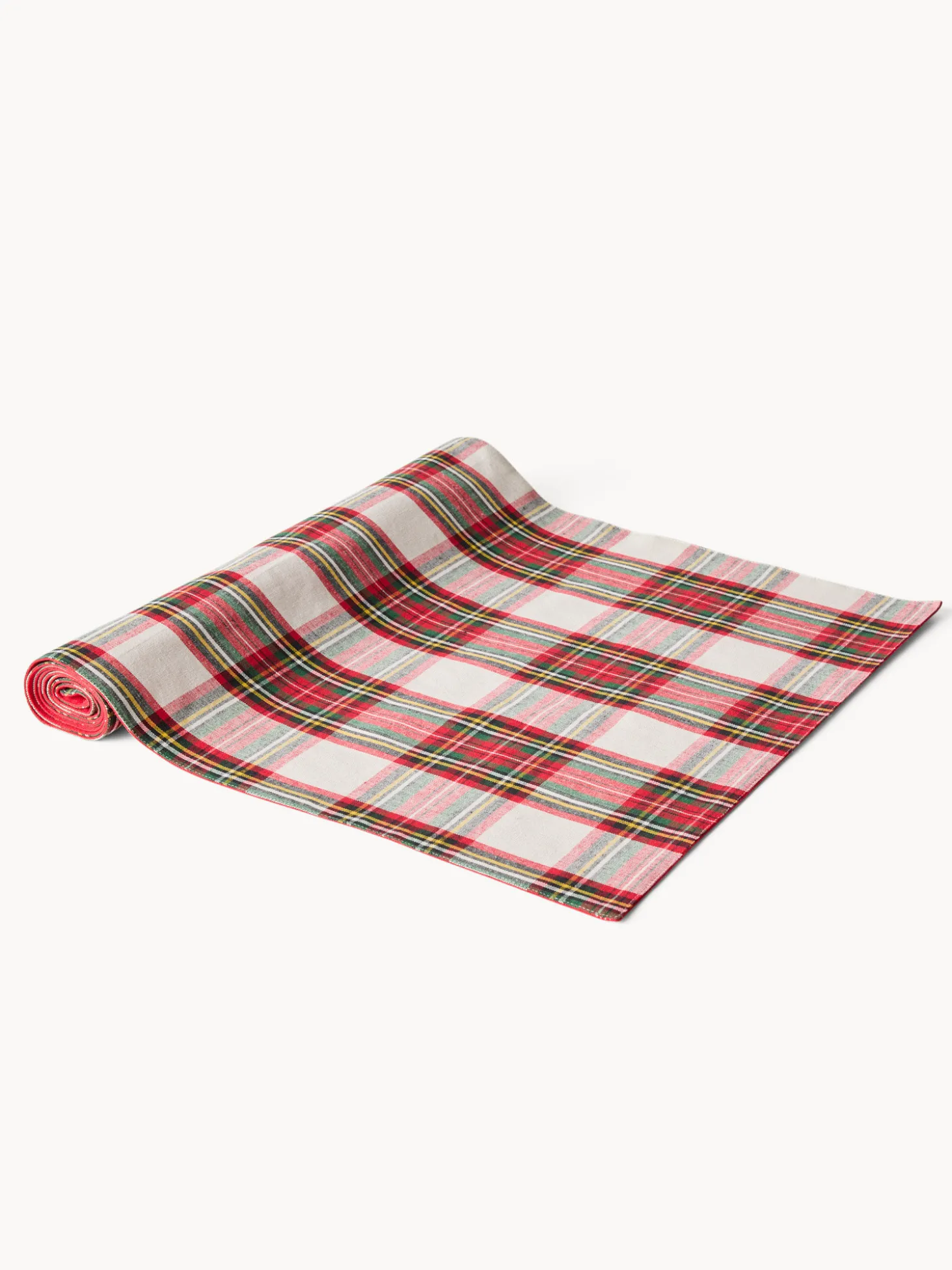 Runner tartan in puro cotone tinto filo
