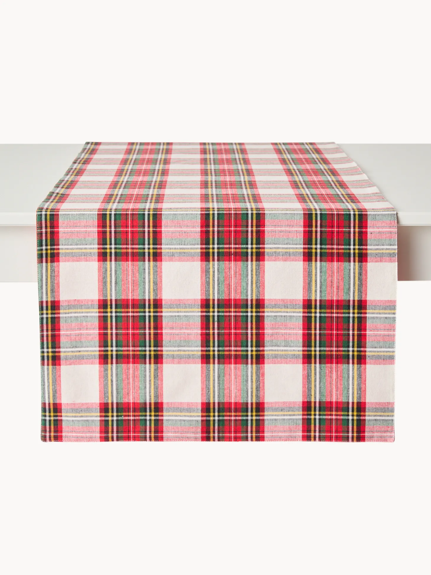 Runner tartan in puro cotone tinto filo