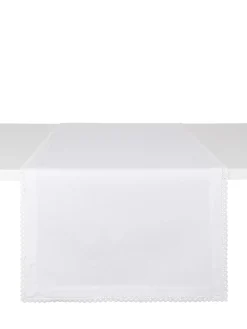 Runner twill di cotone con ricamo