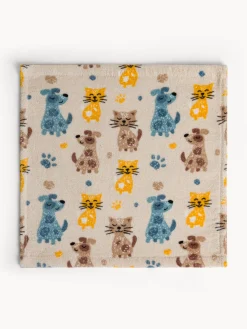 Set 2 lavette in cotone velour stampa animaletti
