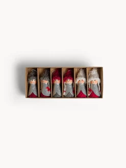 Set 6 mini decorazioni in legno