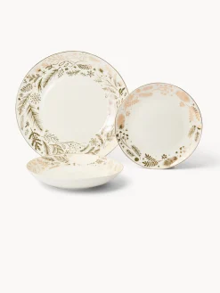 Set 18 piatti new bone china decoro foliage