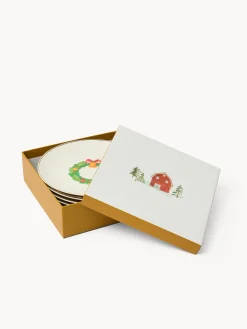 Set 6 piattini frutta new bone china decorati
