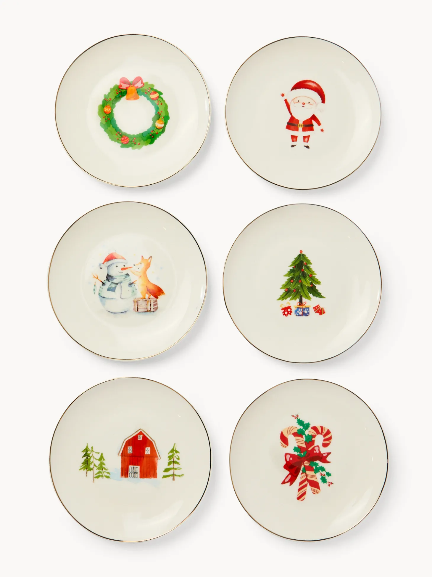 Set 6 piattini pane new bone china decorati