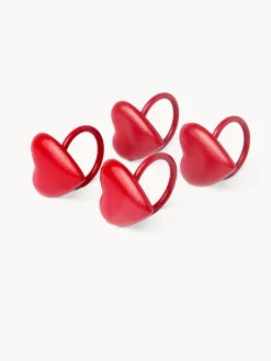 Set 4 portatovaglioli a cuore