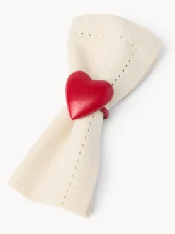 Set 4 portatovaglioli a cuore
