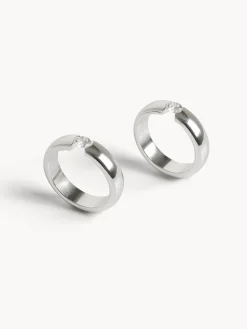 Set 2 portatovaglioli in silver plated