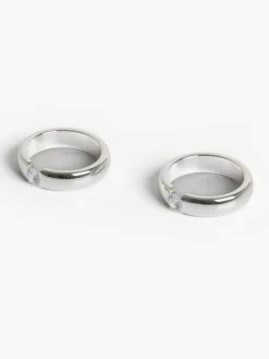 Set 2 portatovaglioli in silver plated