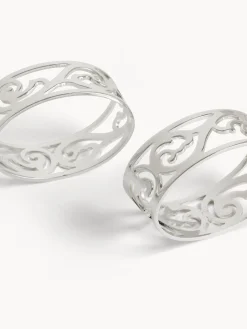 Set 2 portatovaglioli in silver plated