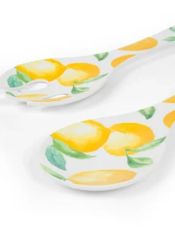 Set 2 posate melammina motivo limoni
